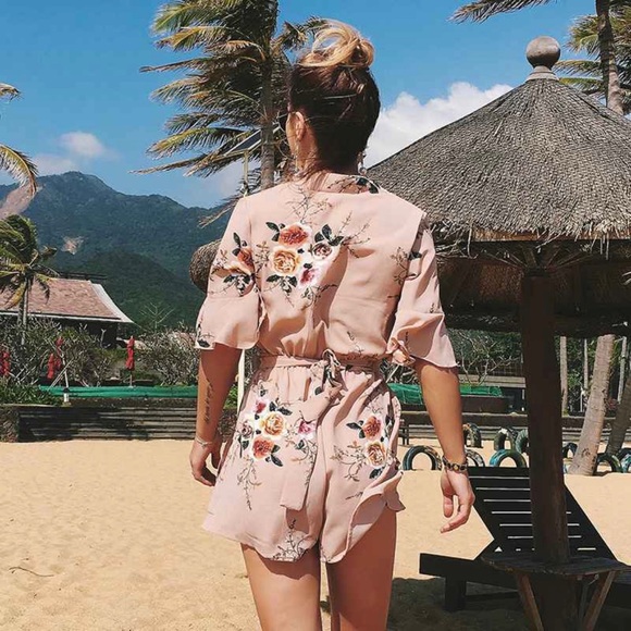 Floral Print Rosy Romper - Picture 3 of 3